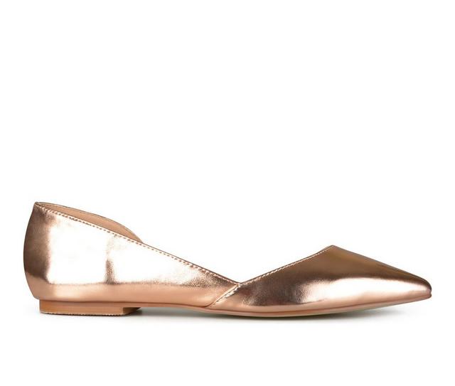 Women's Journee Collection Cortni Flats in Rose Gold color