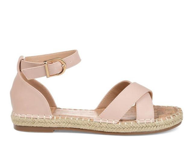 Women's Journee Collection Lyddia Flatform Sandals in Blush color