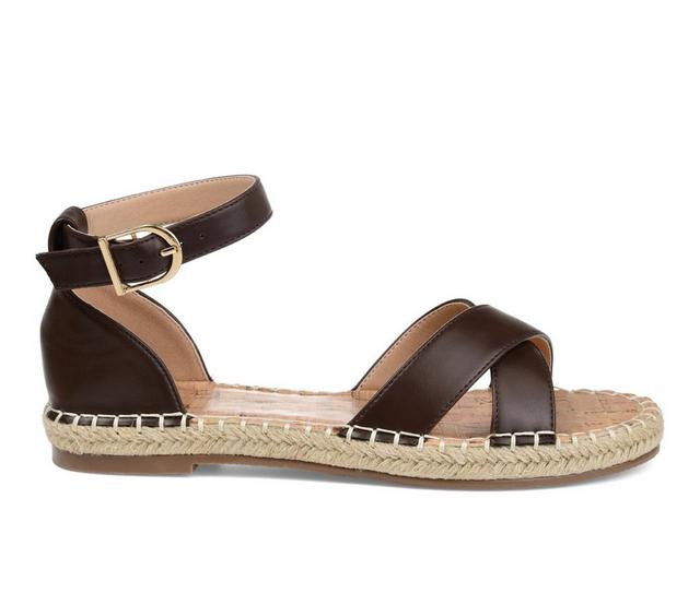 Women's Journee Collection Lyddia Flatform Sandals in Brown Wide color