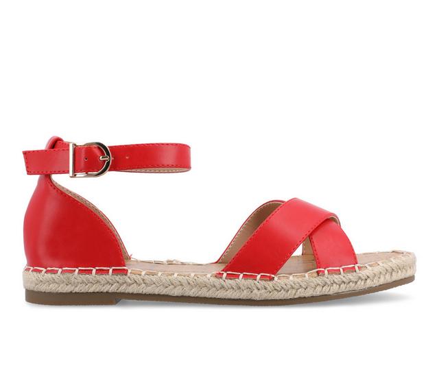 Women's Journee Collection Lyddia Flatform Sandals in Red color