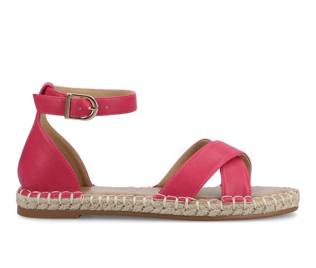 Women's Journee Collection Lyddia Flatform Sandals in Hot Pink color