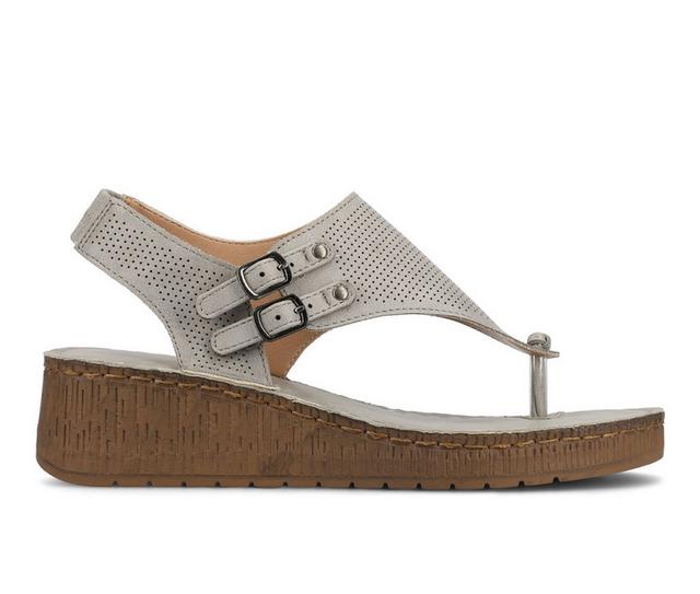 Women's Journee Collection McKell Wedge Sandals in Grey color