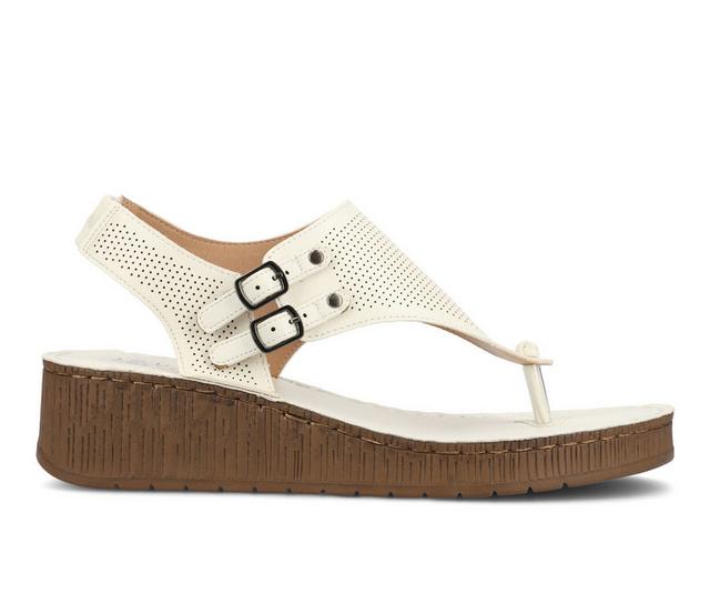 Women's Journee Collection McKell Wedge Sandals in White color