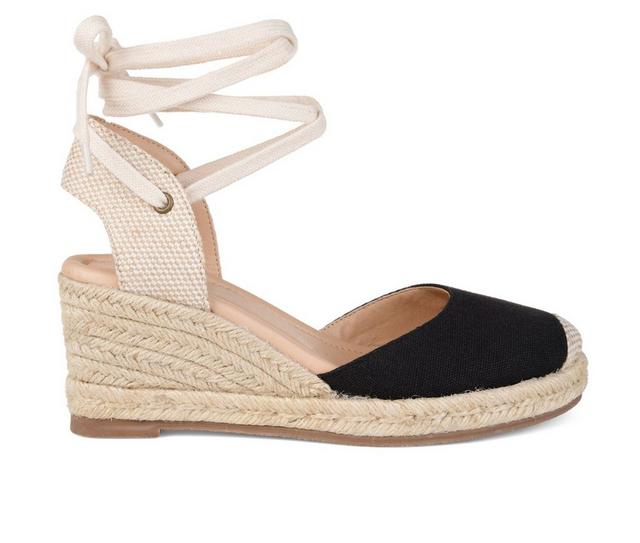 Women's Journee Collection Monte Espadrille Wedges in Black color