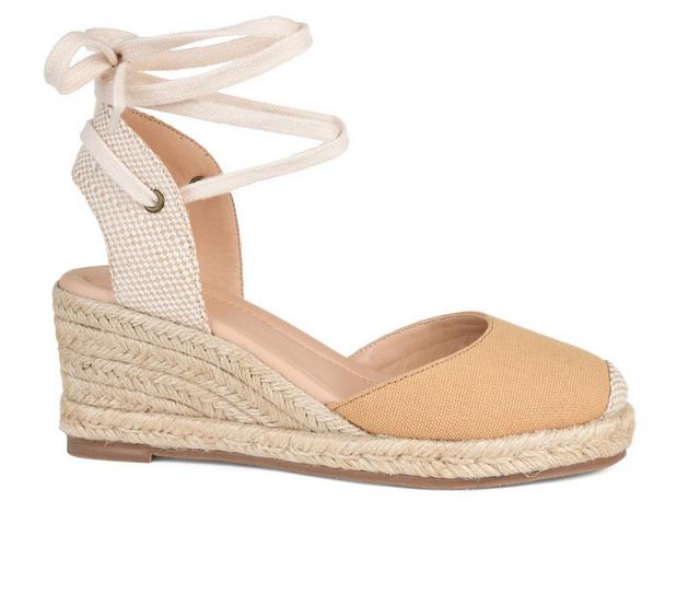 Women's Journee Collection Monte Espadrille Wedges in Tan Wide color