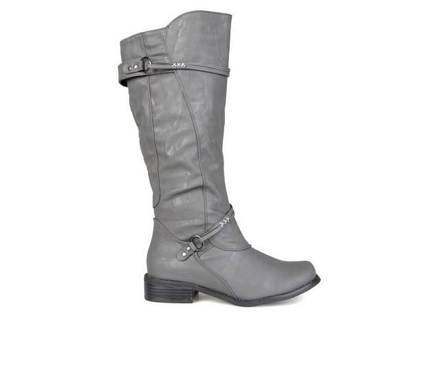 Women's Journee Collection Harley Extra Wide Calf Knee High Boots in Grey color