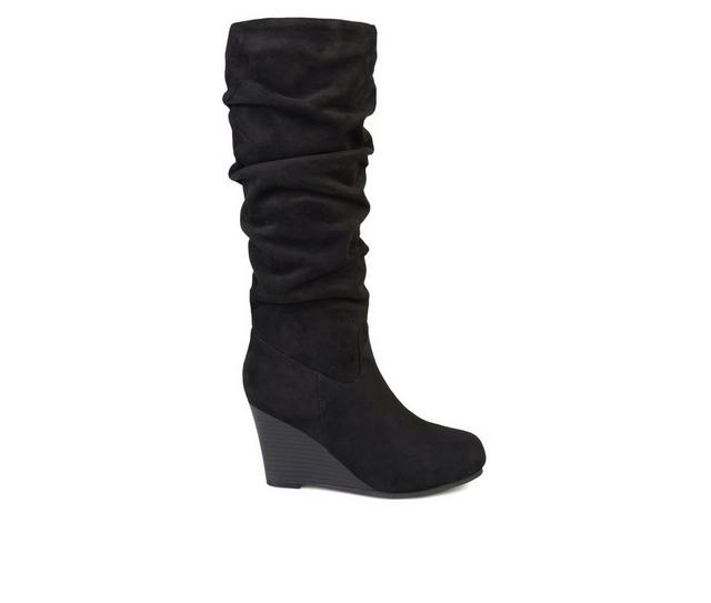 Women's Journee Collection Haze Wedge Knee High Boots in Black color