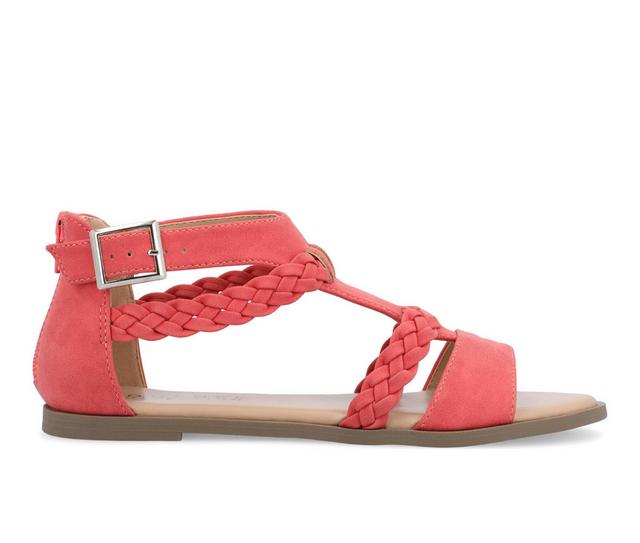 Women's Journee Collection Florence Sandals in Coral color