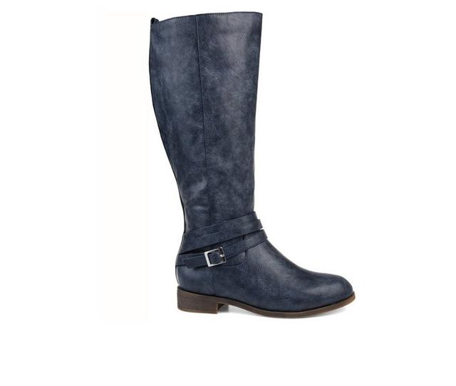 Women's Journee Collection Ivie Wide Calf Knee High Boots in Navy color