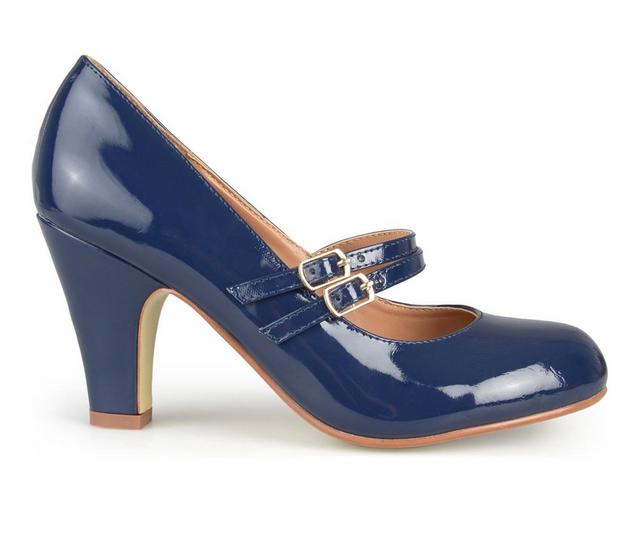 Women's Journee Collection Wendy Mary Jane Pumps in Navy color