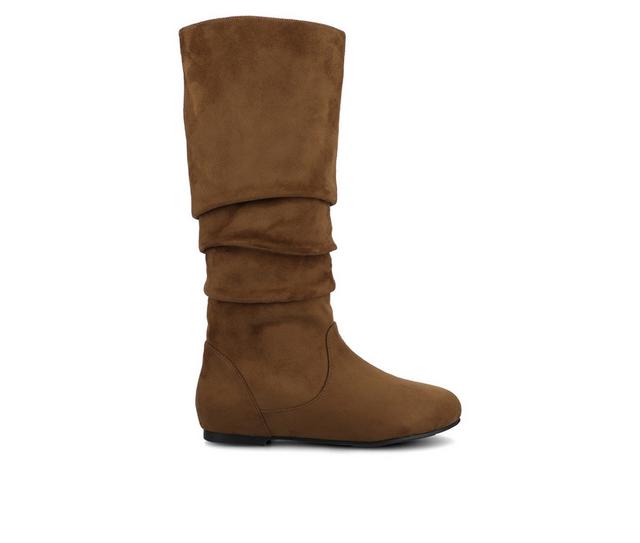 Women's Journee Collection Jayne Knee High Boots in Brown/Suede color