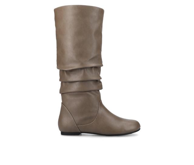 Women's Journee Collection Jayne Wide Calf Knee High Boots in Taupe color