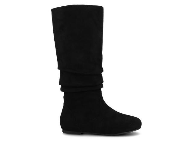 Women's Journee Collection Jayne Extra Wide Calf Knee High Boots in Black Suede color