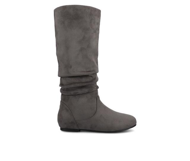 Women's Journee Collection Jayne Extra Wide Calf Knee High Boots in Grey/Suede color