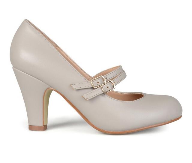 Women's Journee Collection Windy Mary Jane Pumps in Grey color