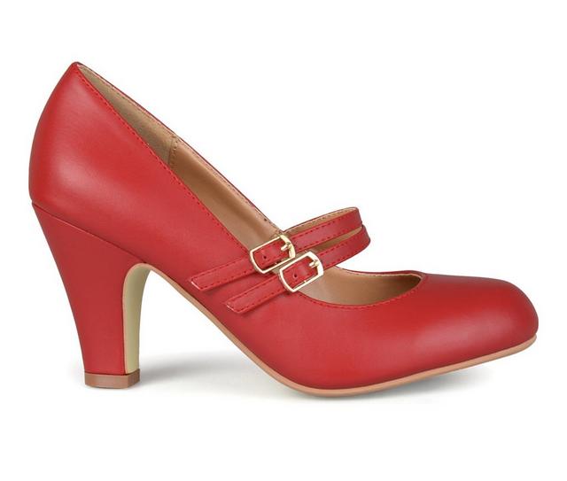 Women's Journee Collection Windy Mary Jane Pumps in Red color