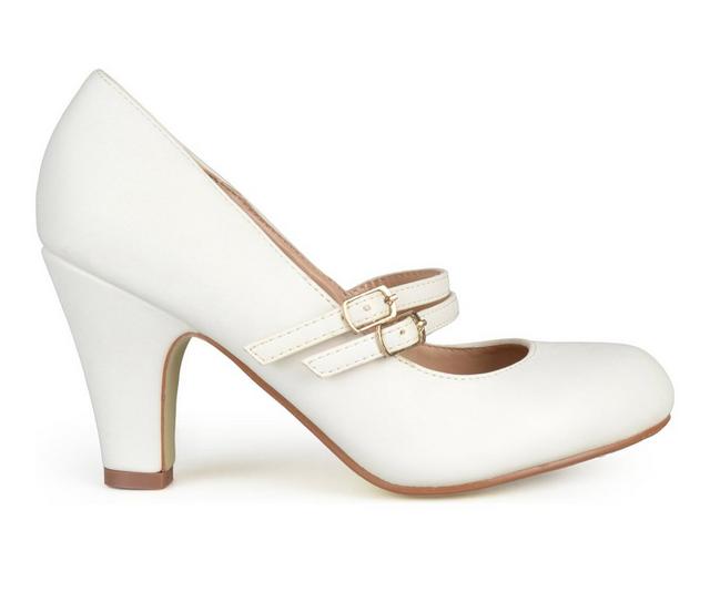 Women's Journee Collection Windy Mary Jane Pumps in White color