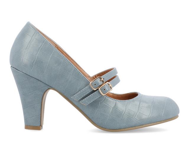 Women's Journee Collection Windy Mary Jane Pumps in Blue color