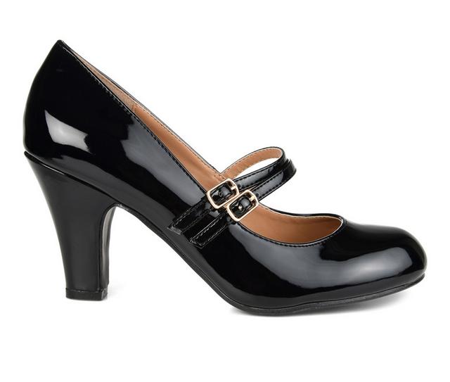 Women's Journee Collection Windy Mary Jane Pumps in Black Patent color
