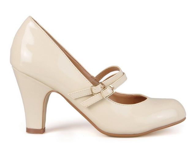 Women's Journee Collection Wendy Mary Jane Pumps in Beige color