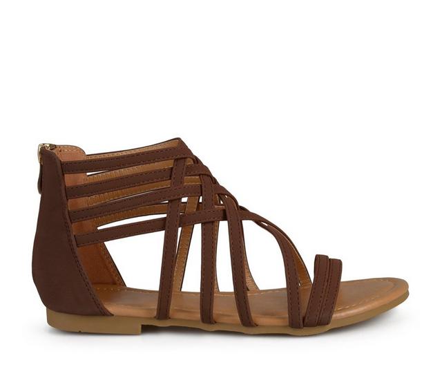 Women's Journee Collection Hanni Wide Sandals in Brown Wide color
