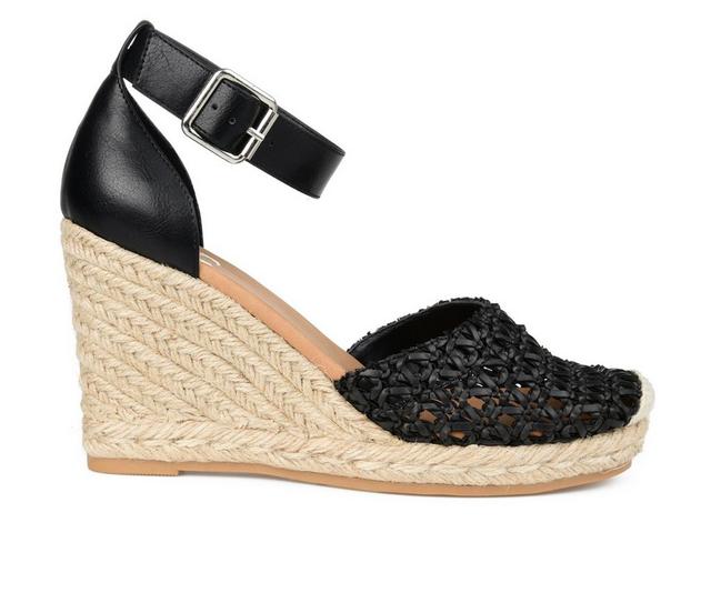 Women's Journee Collection Sierra Espadrille Wedges in Black color
