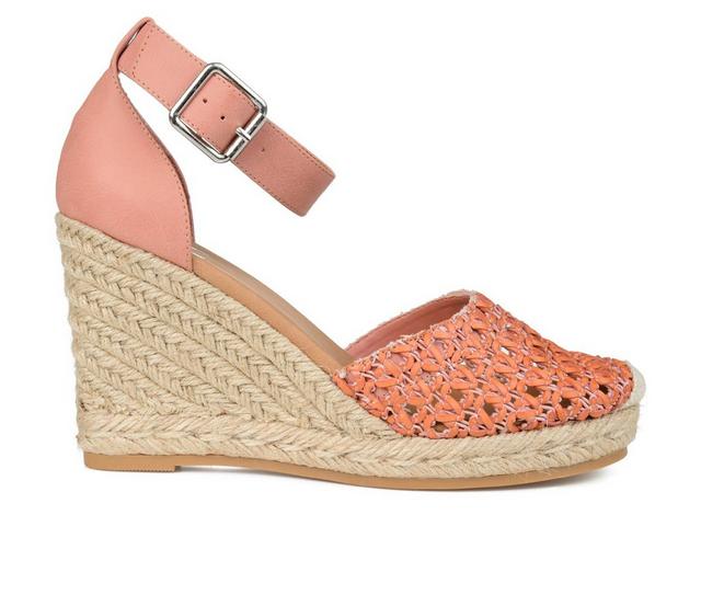 Women's Journee Collection Sierra Espadrille Wedges in Pink color