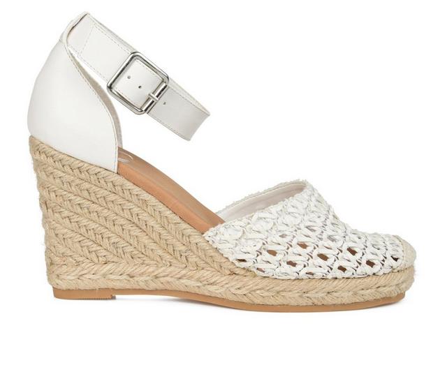 Women's Journee Collection Sierra Espadrille Wedges in White color