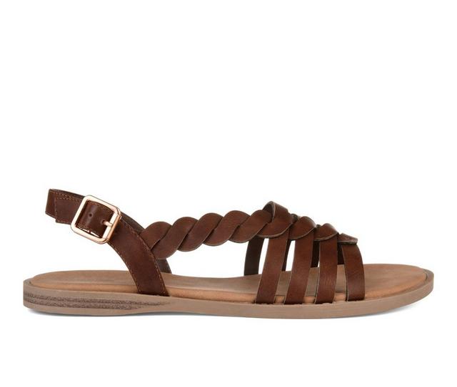 Women's Journee Collection Solay Sandals in Brown color