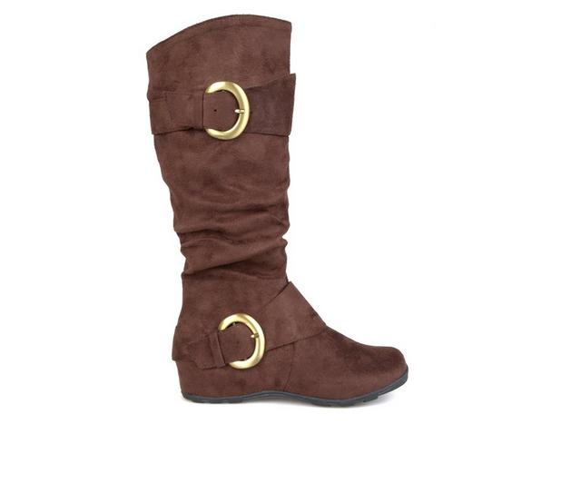 Women's Journee Collection Jester Wide Calf Knee High Boots in Brown color