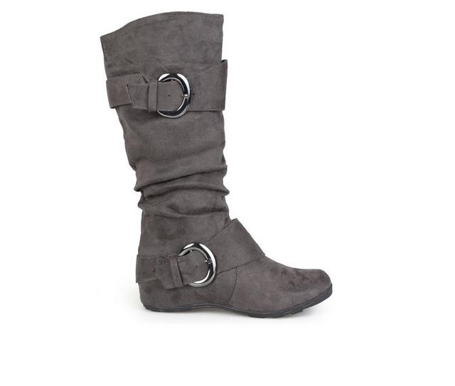 Women's Journee Collection Jester Wide Calf Knee High Boots in Grey color