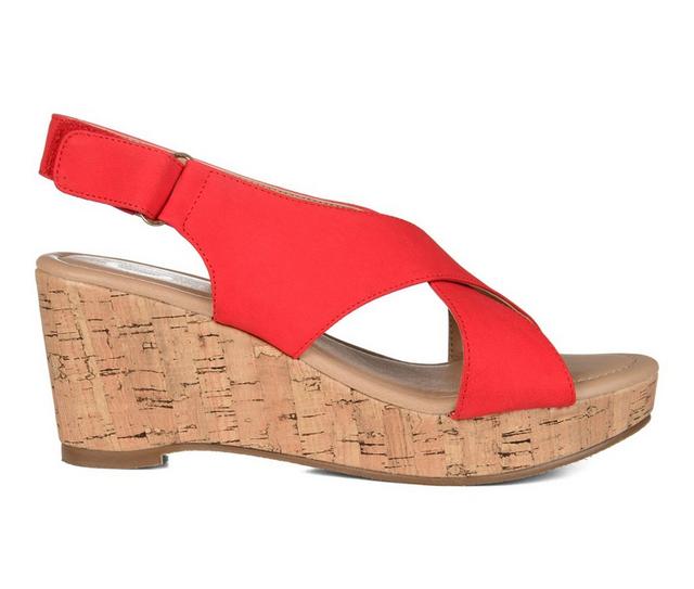 Women's Journee Collection Jenice Wedges in Red color