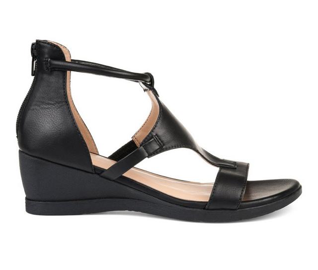 Women's Journee Collection Trayle Wedges in Black color