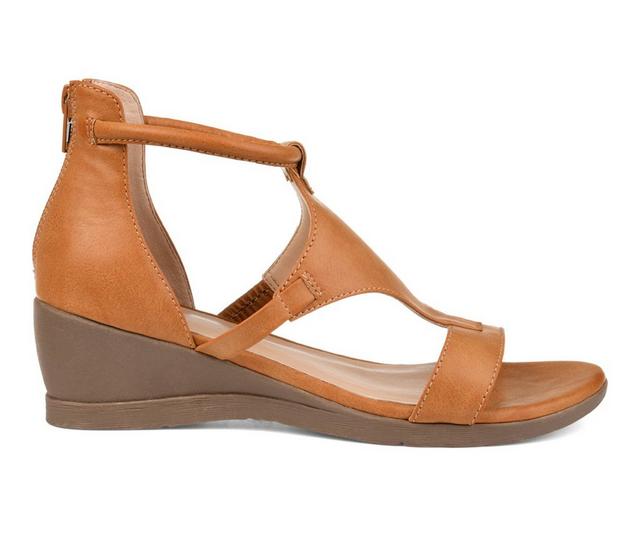 Women's Journee Collection Trayle Wedges in Tan color