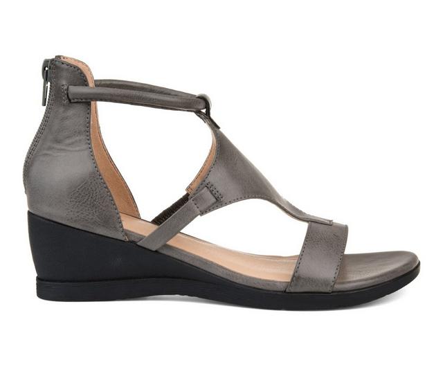 Women's Journee Collection Trayle Wedges in Grey Wide color