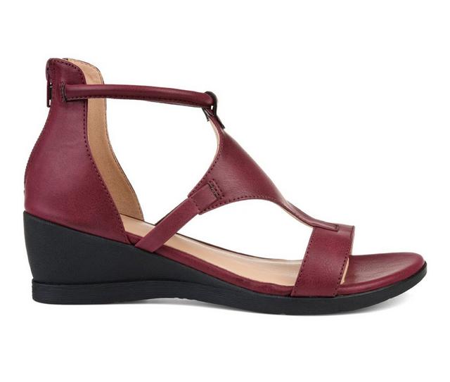 Women's Journee Collection Trayle Wedges in Wine Wide color