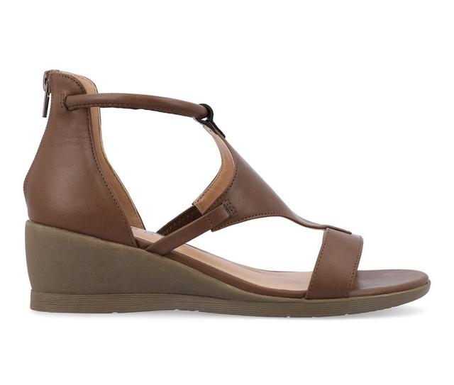 Women's Journee Collection Trayle Wedges in Brown color