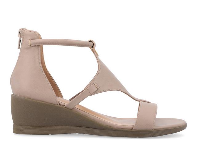 Women's Journee Collection Trayle Wedges in Taupe color