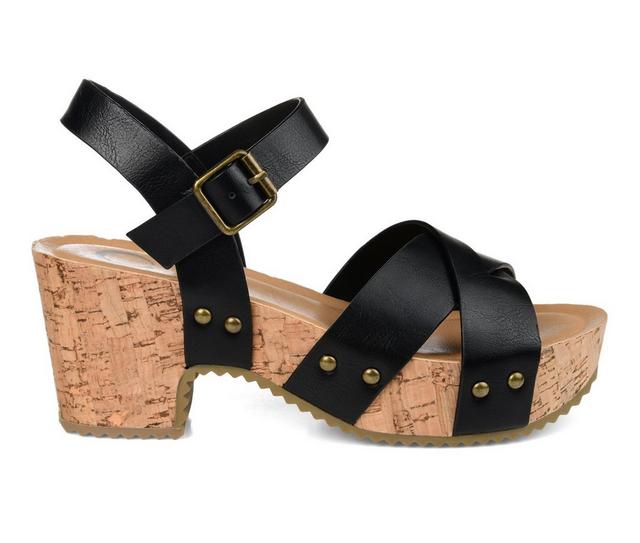 Women's Journee Collection Valentina Platform Dress Sandals in Black color