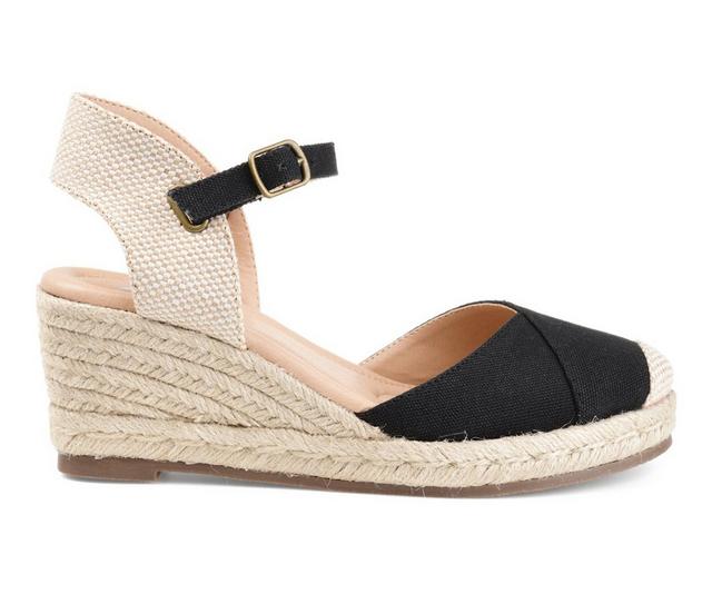 Women's Journee Collection Ashlyn Espadrille Wedges in Black color
