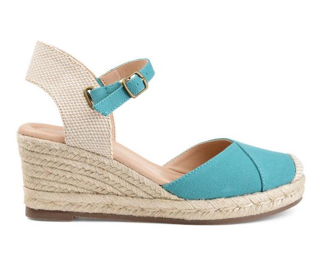 Women's Journee Collection Ashlyn Espadrille Wedges in Teal color