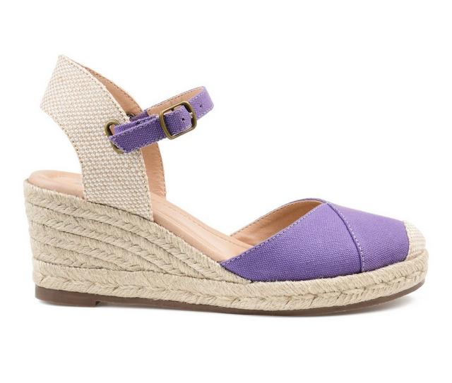 Women's Journee Collection Ashlyn Espadrille Wedges in Purple Wide color