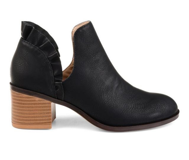 Women's Journee Collection Lennie Side Slit Booties in Black color