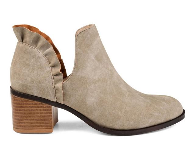 Women's Journee Collection Lennie Side Slit Booties in Stone color