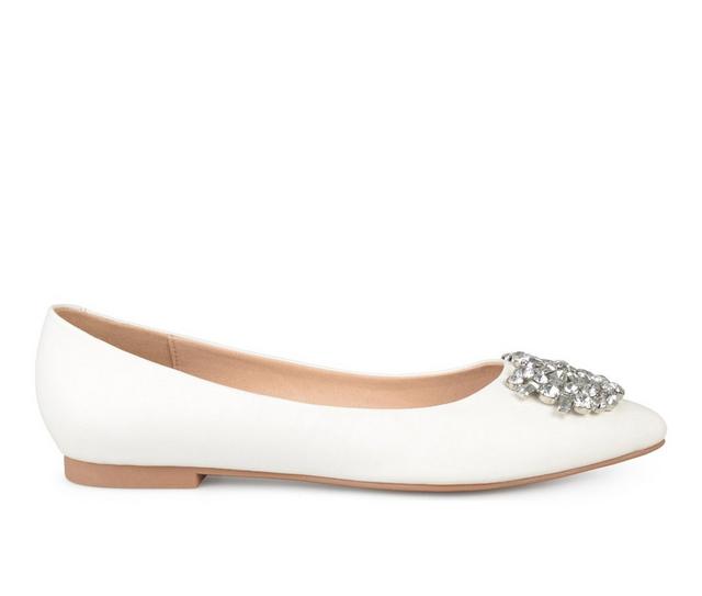 Women's Journee Collection Renzo Flats in Ivory color