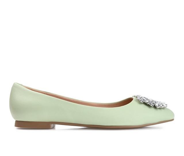 Women's Journee Collection Renzo Flats in Green color