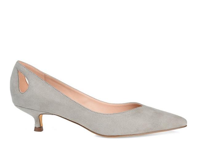 Women's Journee Collection Goldie Kitten Heel Pumps in Grey color