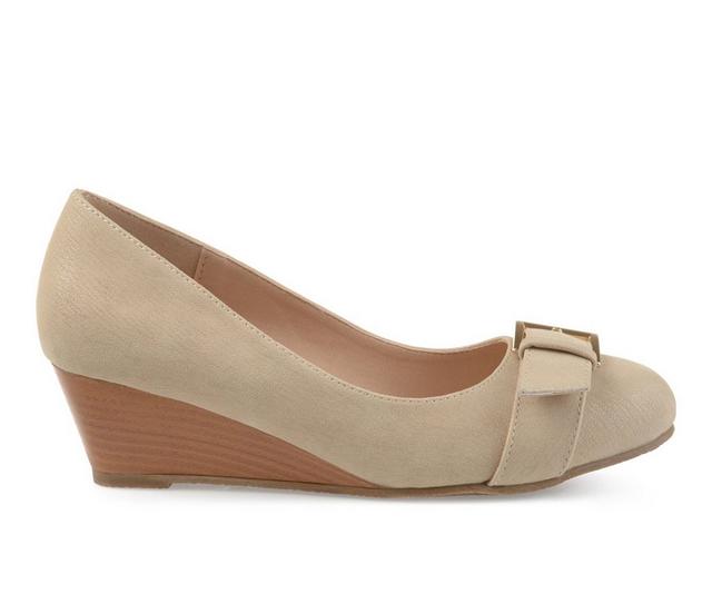 Women's Journee Collection Graysn Wedge Pumps in Bone color