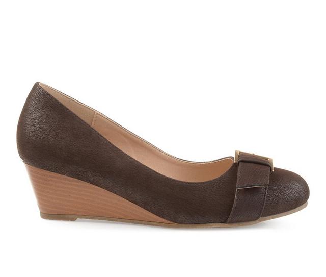 Women's Journee Collection Graysn Wedge Pumps in Brown color