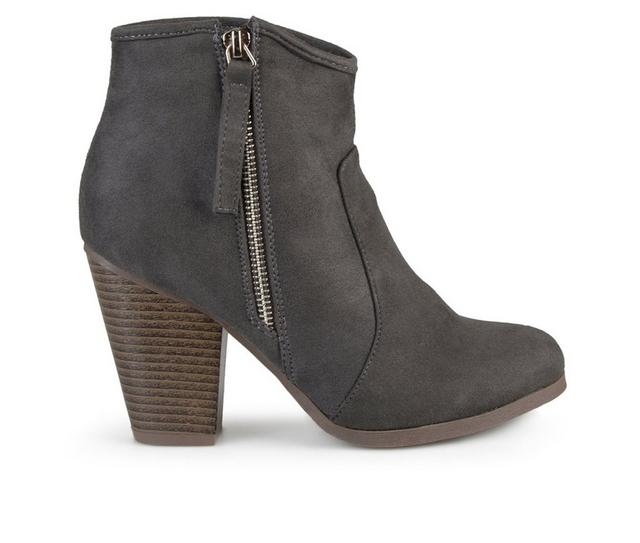 Women's Journee Collection Link Booties in Charcoal color